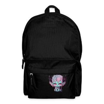 Chibi Dämon Katze mit satanischen Augen - Kawaii - Rucksack - Schwarz - Vorne