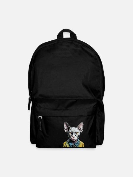 Hipster-Katze Ziggy - Rucksack - Schwarz