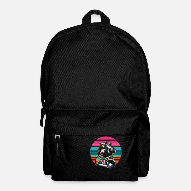 Nilpferd Bowling - Rucksack - Schwarz