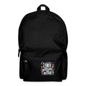 Geschenk Geburt drittes Kind drei kinder Humor - Rucksack - Schwarz - Vorne