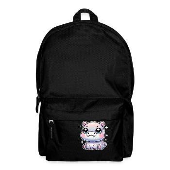 Super Cute Kawaii Baby Hippo - Rucksack - Schwarz - Vorne