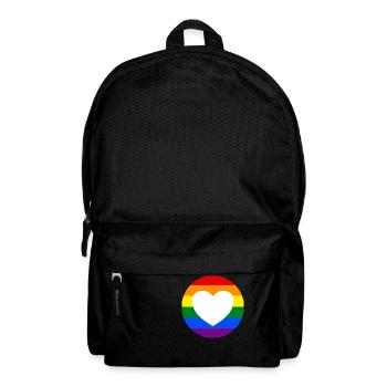 LGBTQ-Regenbogenherz - Rucksack - Schwarz - Vorne