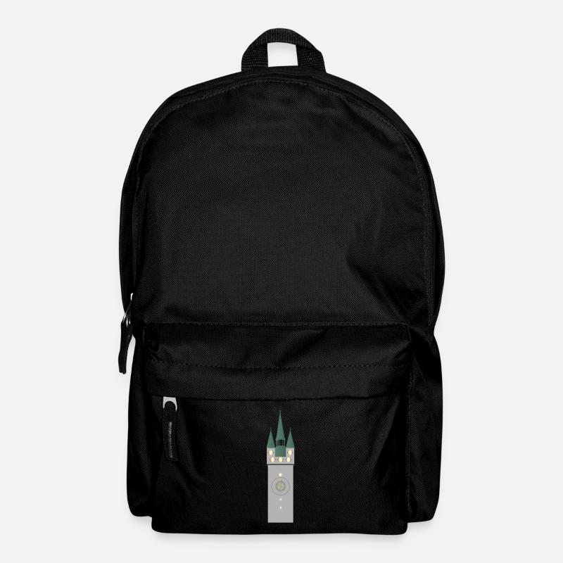 Straubing city tower at night - Backpack - black