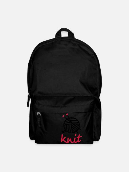 Stricken Wolle Stricknadeln knit Motiv Geschenke - Rucksack - Schwarz