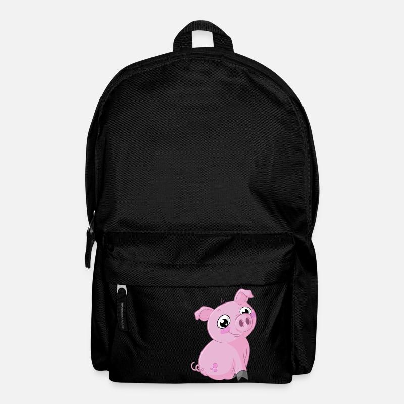 Süßes Comic Schweinchen - Rucksack - Schwarz