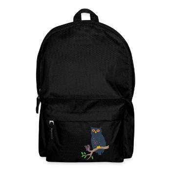 Hibou et champignons - Sac à dos - noir - Devant