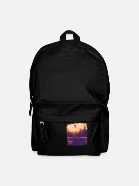 Soleil de la clairière des arbres - Sac à dos - noir