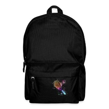 tennis,racket,ball,graffiti,blue,painting,colorful - Backpack - black - Front