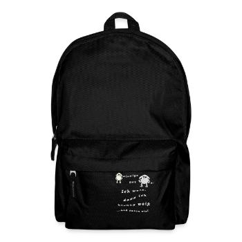 Ich weiß dass ich nichts weiß ...und davon viel - Rucksack - Schwarz - Vorne