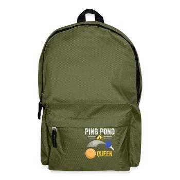 reine du ping-pong - ping pong queen - Sac à dos - vert olive - Devant