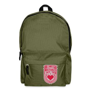 Date Mistakes Zitat Logo - Rucksack - Olivgrün - Vorne