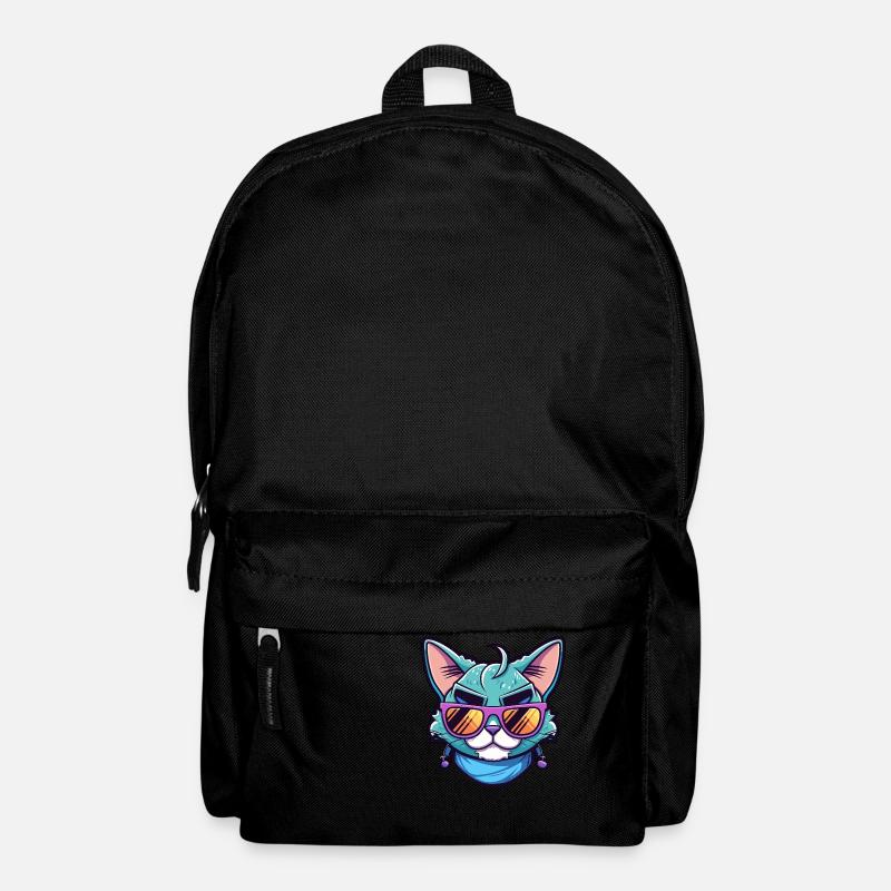 Chat cool avec des lunettes de soleil - Sac à dos - noir