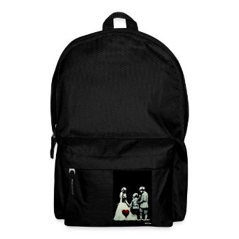 Wedding / Hochzeit / Love / Heart / Banksy - Rucksack - Schwarz - Vorne