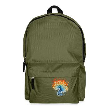 Colorful watercolor splashes - Backpack - olive green - Front