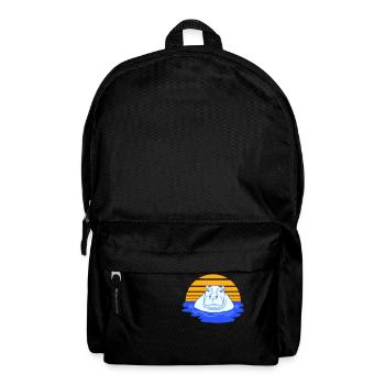 Nilpferd schwimmt Wasser Sonne Süß Comic Cartoon - Rucksack - Schwarz - Vorne