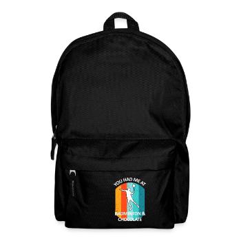 Badminton Federball Badmintonspieler Schokolade - Rucksack - Schwarz - Vorne
