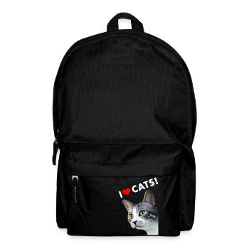 I HEART CATS Ich liebe Katzen Ein Herz für Katzen - Rucksack - Schwarz - Vorne