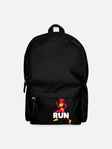 Running T-Shirt - Workout - Fitness - Backpack - black