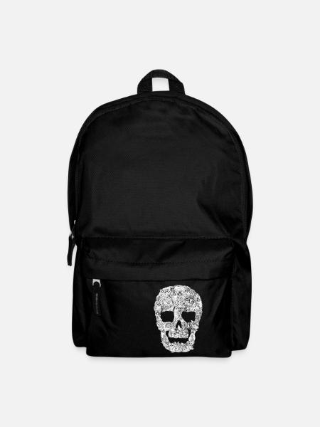 Funny Cat Skull Kitty Cats Kitten Ironic Pet Gift - Backpack - black