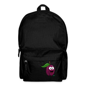 Pflaume Lachend HARIZ Früchte Kinder Süß - Rucksack - Schwarz - Vorne