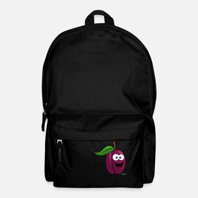 Pflaume Lachend HARIZ Früchte Kinder Süß - Rucksack - Schwarz