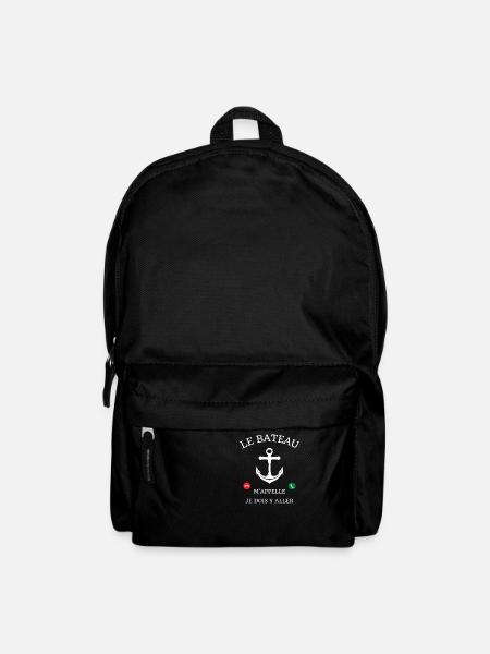 t shirt le bateau m'appelle cadeau humour marin - Sac à dos - noir