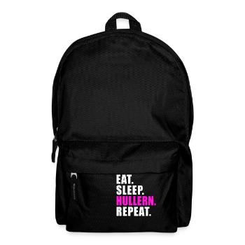 EAT SLEEP HULLERN REPEAT HULAHOOP DAMEN KINDER - Rucksack - Schwarz - Vorne