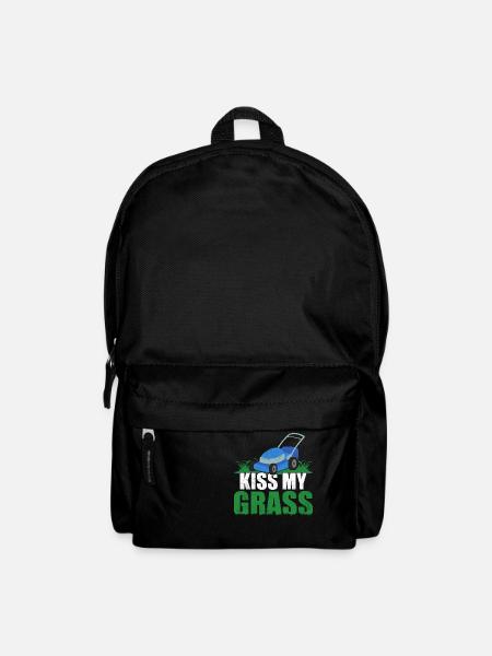 Kiss My Grass Lawn Mower Caretaker - Rucksack - Schwarz