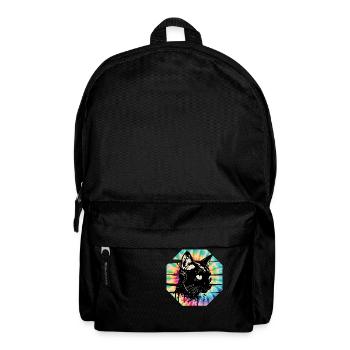 Cat Wearing Headphones | cat wearing earphones - Backpack - black - Front