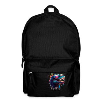 Echse zeigt Coolness als Alligator und Kroko - Rucksack - Schwarz - Vorne