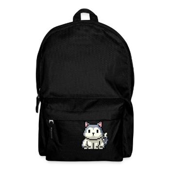 8bit 16bit pixelated cat - Backpack - black - Front