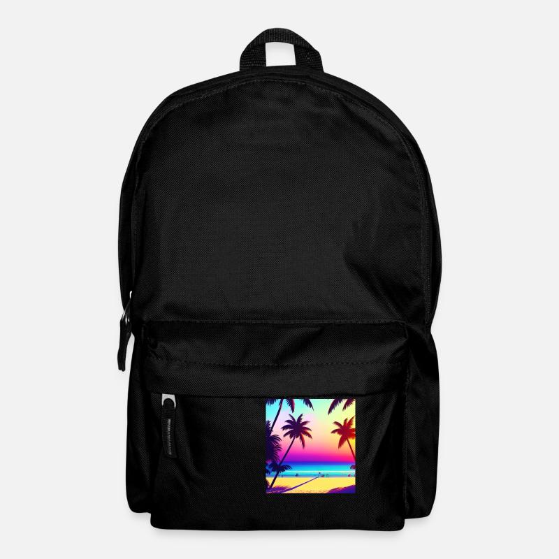 Retro Strand 80er Jahre - Rucksack - Schwarz