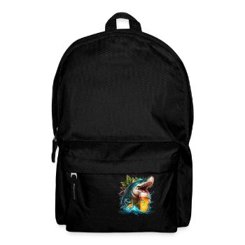 Cool shark drinking beer - Backpack - black - Front