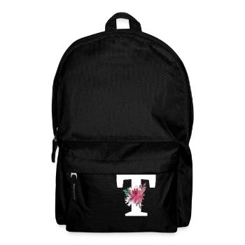 Letter t floral - Backpack - black - Front