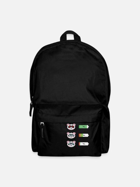 Panda Batterie Shirt - Rucksack - Schwarz