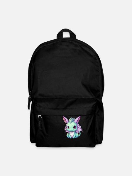 Drache Kawaii Zeichnung - Rucksack - Schwarz