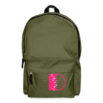 Letter D Glitter - Backpack - olive green - Front
