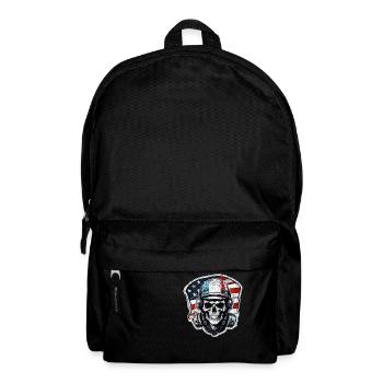 Retro Style Motorcycle - Skull and Skeleton - Backpack - black - Front
