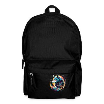 loup et montagne - nature protecteur - Sac à dos - noir - Devant