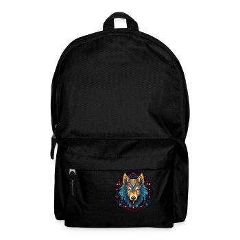 Wolf with Ornament, Love Wolfs - Backpack - black - Front