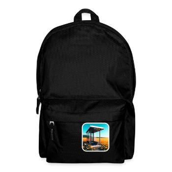 Bus stop in a field. - Rucksack - Schwarz - Vorne