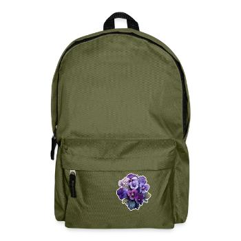 Pansy lots of flowers - Backpack - olive green - Front