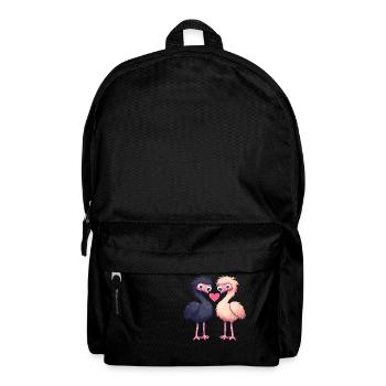 Autruche Couple Amour Couple Amoureux - Sac à dos - noir - Devant