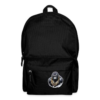Gorilla mit Goldkette - Rucksack - Schwarz - Vorne