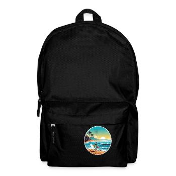plage vacances soleil mer - Sac à dos - noir - Devant