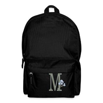 M with blue flowers - Backpack - black - Front