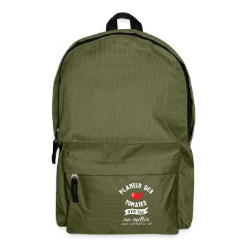 Planter des tomates - humour cadeau - Sac à dos - vert olive - Devant