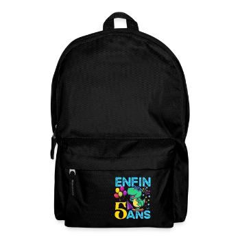 Anniversaire 5 ans Cadeau Dinosaure Garçon - Sac à dos - noir - Devant