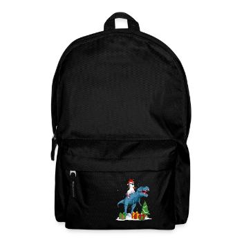 Unicorn T Rex Christmas Gift Dinosaur Boy Girl - Backpack - black - Front