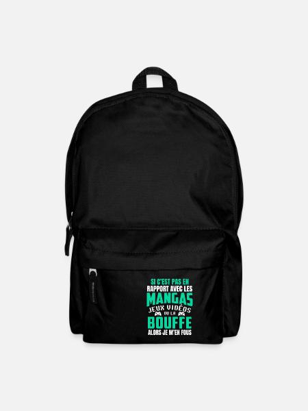 Cadeau Ado Geek Garçon Otaku Manga Et Jeux Vidéo - Sac à dos - noir